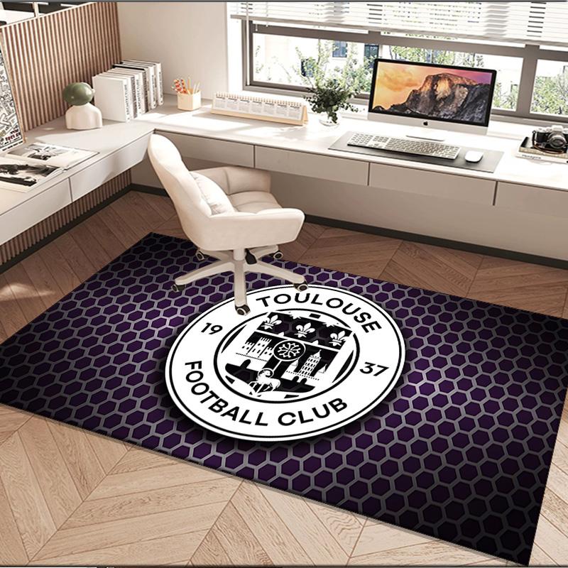 1PC Rug Toul-ouse Crest Design Carpet, Chair Rug,Area Rug for Office Bedroom Living Rooms Bedroom, Doormat Decor Christmas Fan Gifts