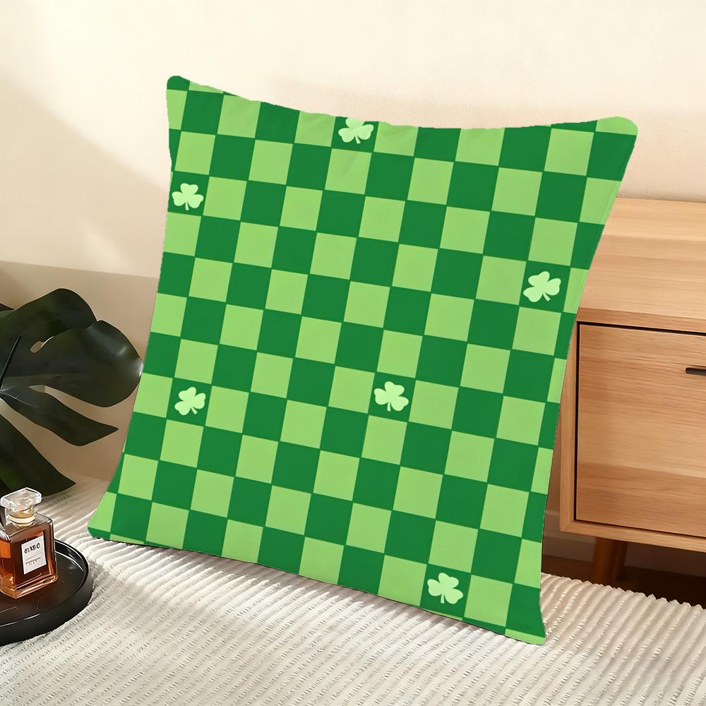 St. Patrick'S Day Gift Cushion Cover Soft Short Plush Pillow Cover Smooth Cozy Texture Aesthetic Cushion Case Home Decor