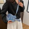 Large Capacity Denim Canvas Bag Y2k Jeans Messenger Bag Simple Guitar Crossbody Bag  Girl