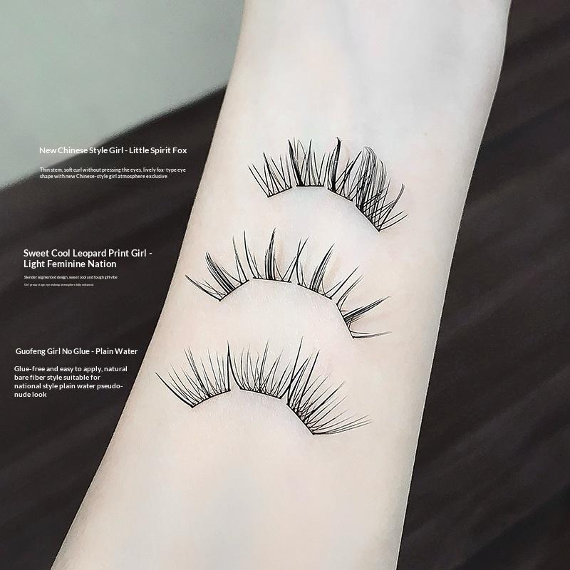 DIY řasy bez lepidla s tenkými stonky, měkké, přirozené, pro začátečníky, denní líčení, kosmetika, samolepicí umělé řasy