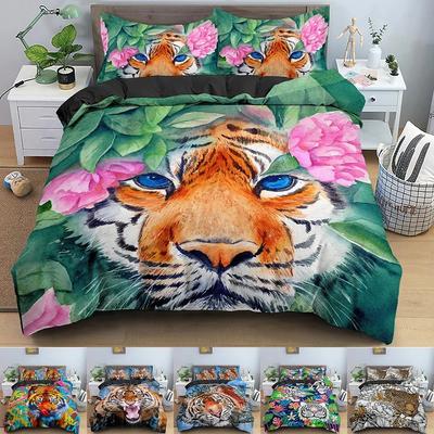 3D Tiger Bedding Set For Bedroom Duvet Cover Animals Comforter Covers Single Twin King Size Quilt Cover With Pillowcase