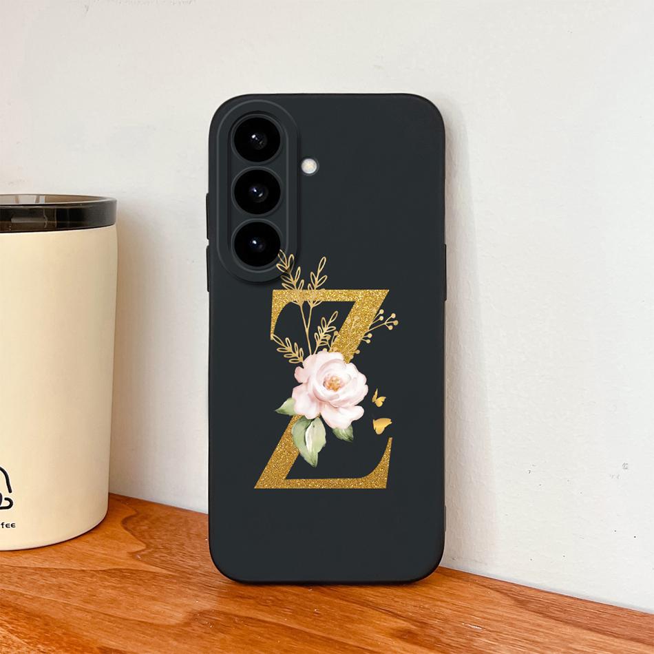 Flower Letter Phone Cover For Samsung S26 Ultra Case For Samsung S26 Plus Back Cover Soft Liquid Silicone Fundas For Galaxy S 26