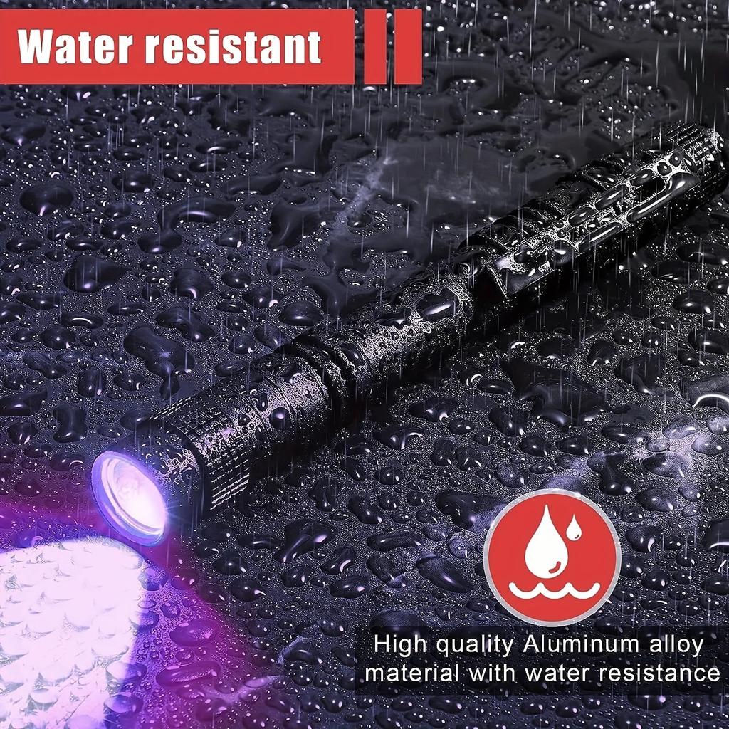395nm Mini UV Flashlight Pen Light Portable Black Light Detector with Clip for Pet Urine Stains Money Counterfeit Check Fluorescent Invisible Ink