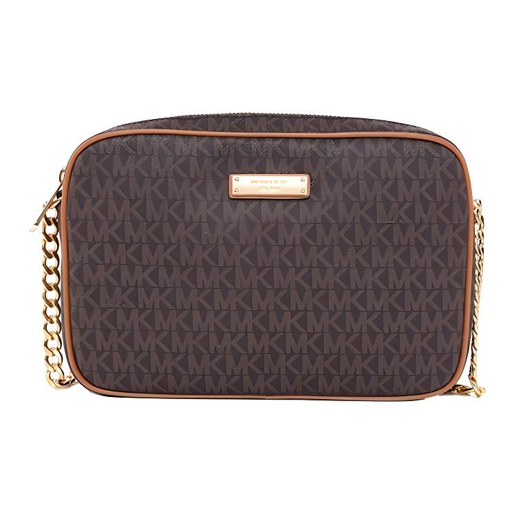 

New MICHAEL KORS Crossbodies Leather Camera Bag, Shoulder Bag, Crossbody Bag Women s Brown Multicolor 32S7GJSC7B-BROWN 22.1*6.6*15.0CM