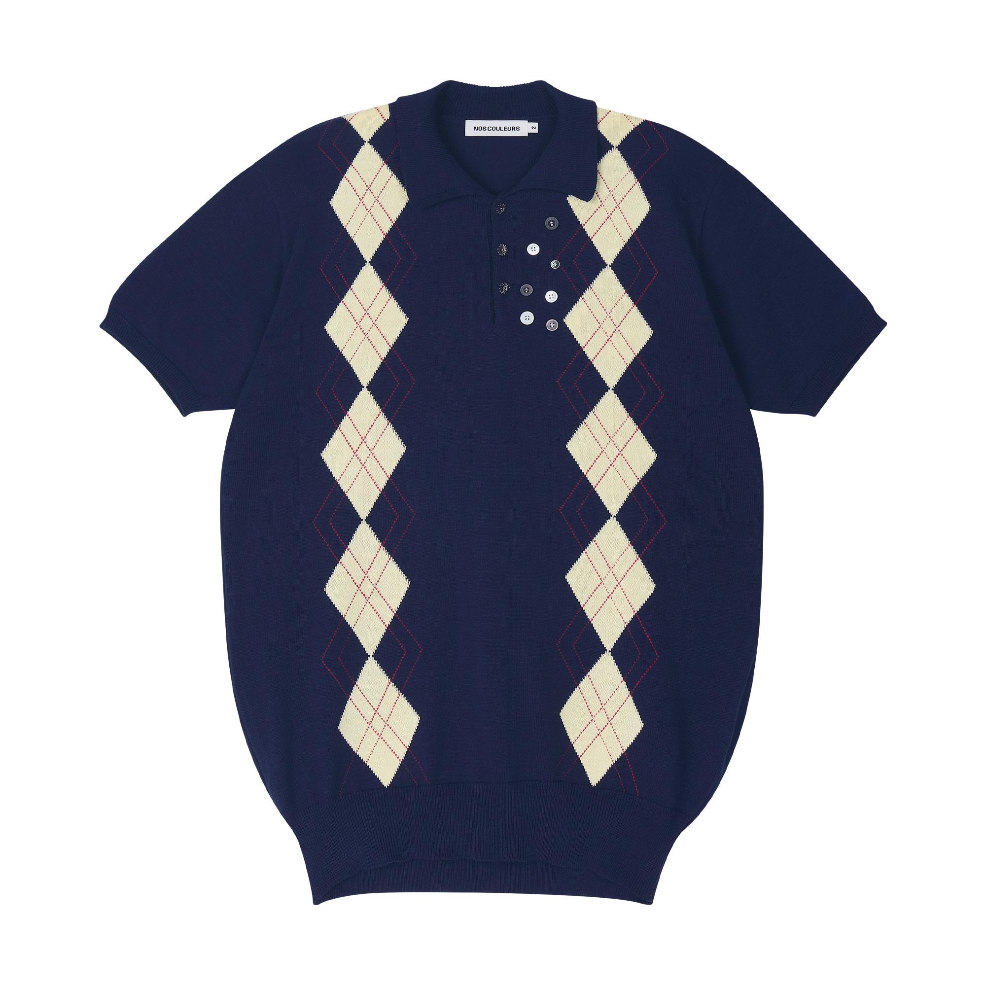 Nocoolers (M)Multi Button Argyll Knit Navy 2