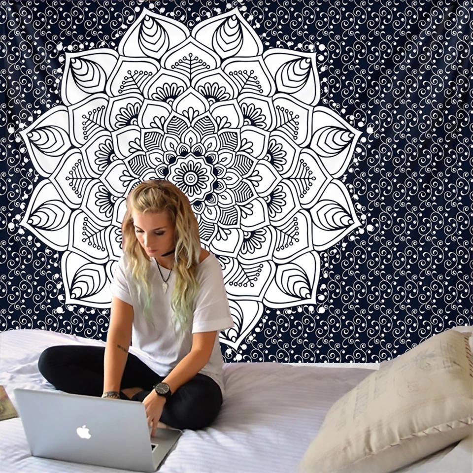 Indian Mandala Tapestry Wall Hanging Sandy Beach Throw Rug Blanket Camping Tent Travel Mattress Bohemian Sleeping Pad Tapestries