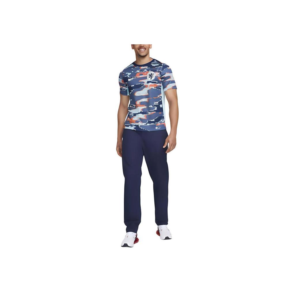 Nike Netherlands Academy Professional Camouflage Casual Pullover Short Sleeve T-Shirt Men Tops Blue White FJ2732-492