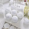 12pcs Boxed Snow-white Lace-edged Christmas Decoration Ball Pendant Christmas Tree Pendant Gift Box Set