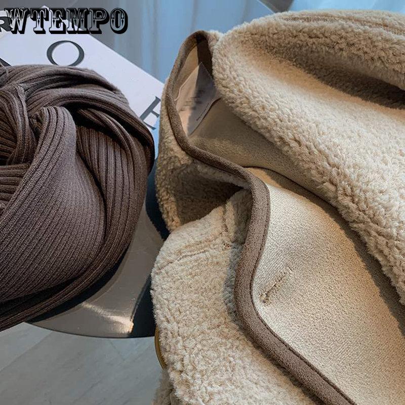 Round Collar Lambswool Coats Women's Spring Autumn Velvet Thick Solid Jackets Female Long Sleeve Casual Warm Cardigans