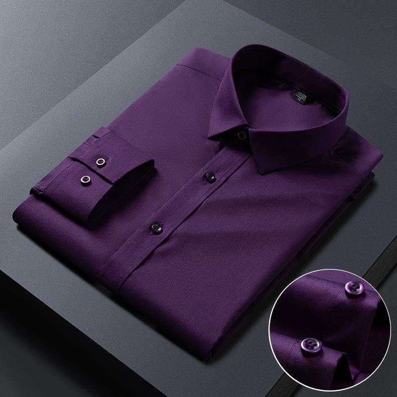 

Новые эластичные мужские рубашки против морщин с длинным рукавом, приталенные рубашки для платья, деловая блузка, белая рубашка S-8XL 48