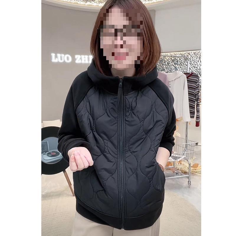 2025 A/W Versatile Color Block Sherpa Hoodie: Windproof, Warm, Plus Velvet Padded Jacket