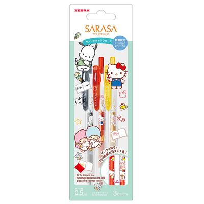 Zebra Sarasa Clip Gel-Kugelschreiber Sanrio Limitierte Edition, 0,5 mm, 3-Farben-Set, B, JJ29-SR1-3CB