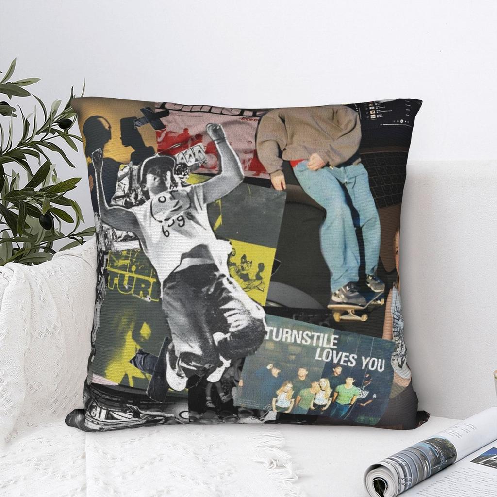 Decorative Pillowcases Turnstile Rock Band Tour Stuff Seater  Throw Pillow Case Cover Zippered Multi Size