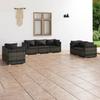 Vidaxl 7-Cz. Garden Lounge Set, Cushions, PE Rattan, Grey