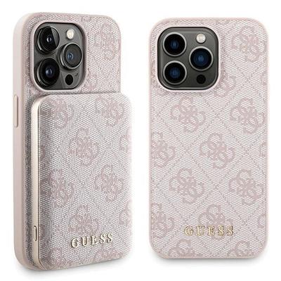 Set Guess Gubpm5P14L4Gemgp Iphone14 Pro 6.1 Hardcase + Powerbank 5000Mah Magsafe Rosa/Pink 4G Metall Logo
