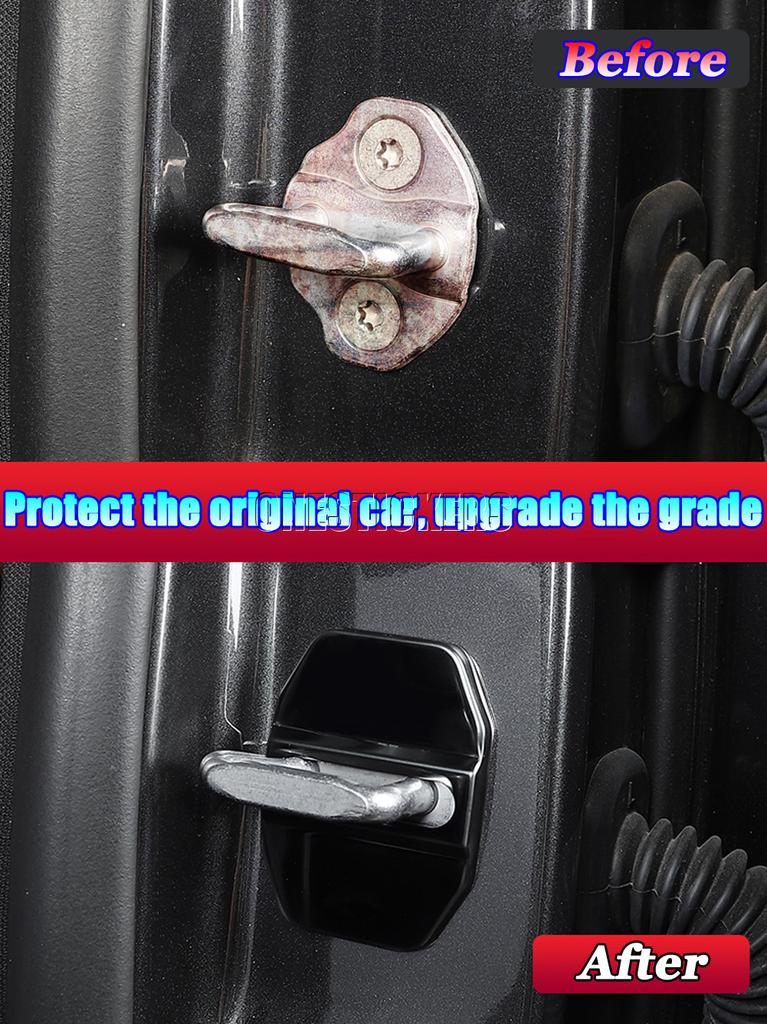 BKS2 For Mercedes Benz C Class W206 C200 C220 C260 C300 2022+ Stainless Steel Car Accessories Door Lock Buckle Protector Cover Trim