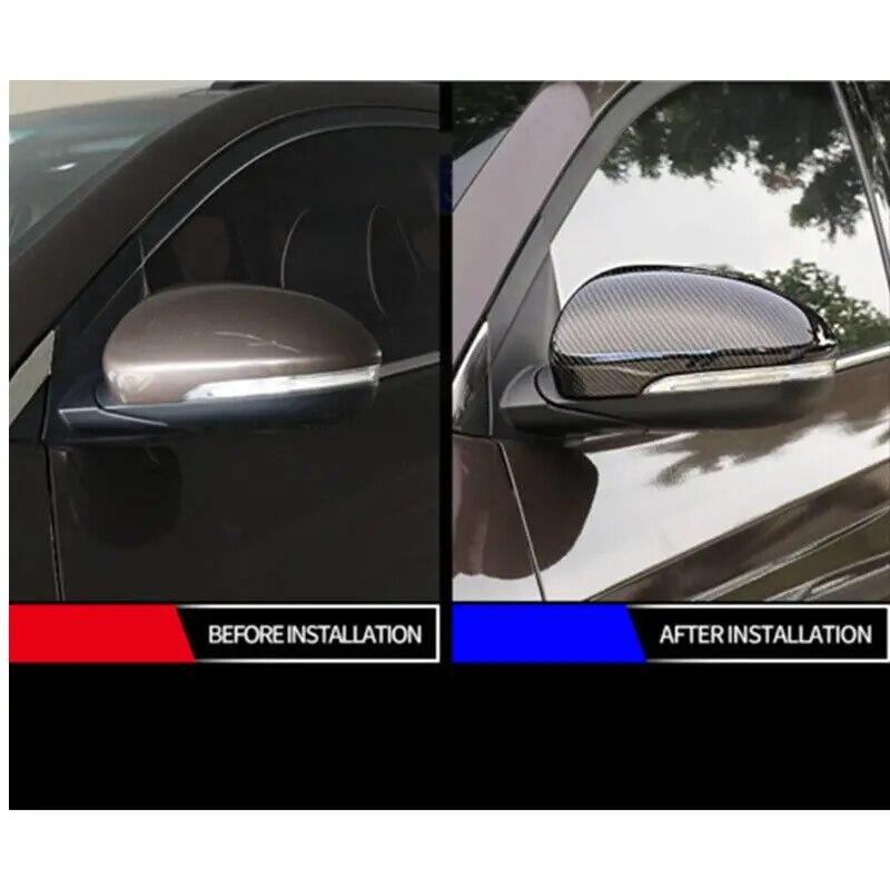 For Hyundai Tucson 2015- 2016 2017 2018  Car Rearview Side Mirror Cover Wing Cap Exterior Door Rear View Case Trim Frame