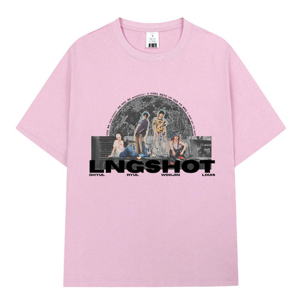 Korean Kpop Lngshot OHYUL RYUL WOOJIN LOUIS Tshirt Unisex Women Clothing Fashion Hip Hop Short Sleeve Cotton Casual Tops Fan Gifts
