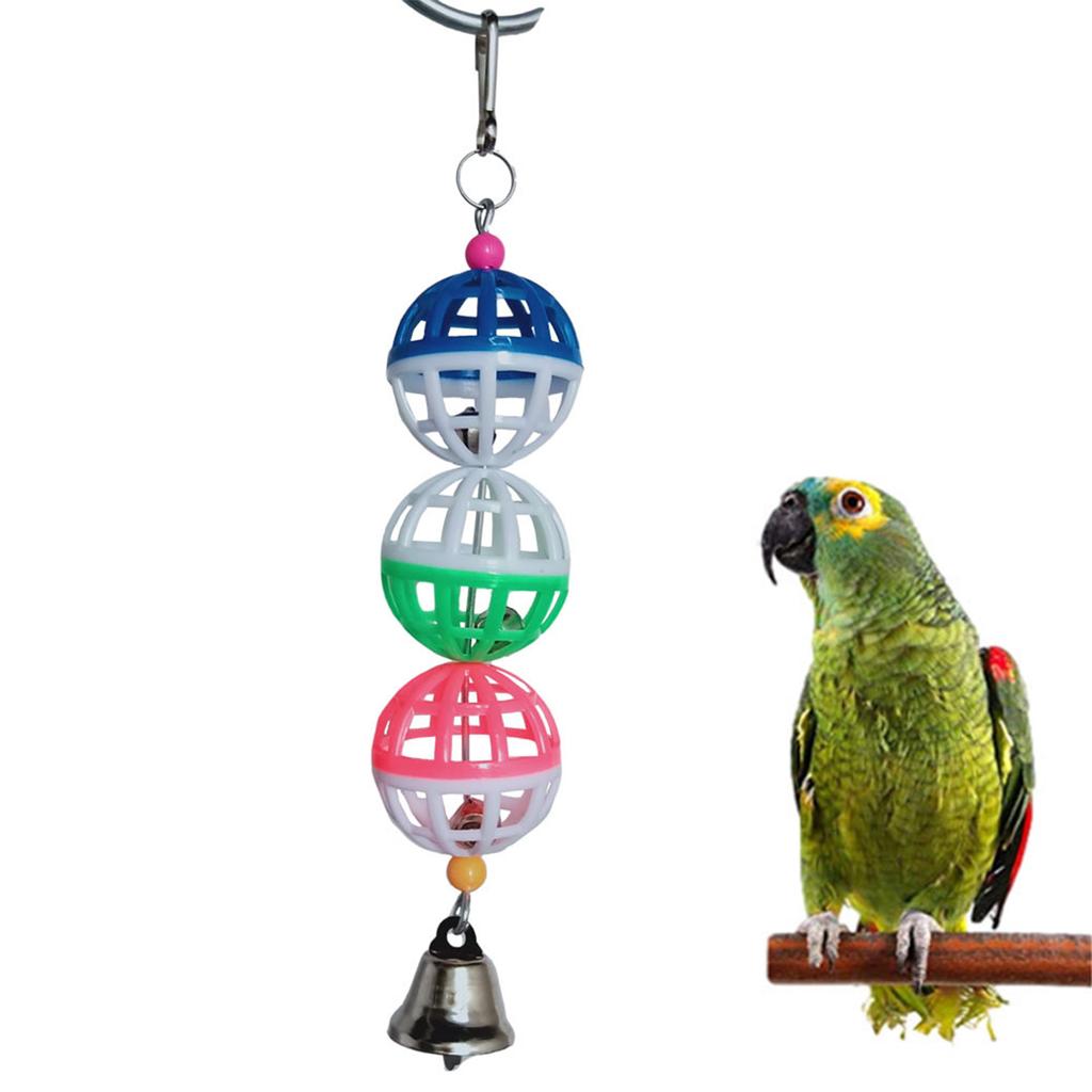 Swing Parrot Toy Lovebird Cockatiel Pet Bird Budgie Bell Ball Random Color Chew For Parakeet Macaw Hanging Cage Supplies