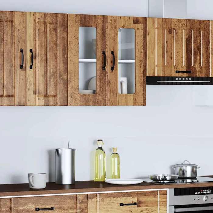 VidaXL Kitchen Wall Cabinet with Glass Door "Kalmar" Antique Engineered Wood 853675