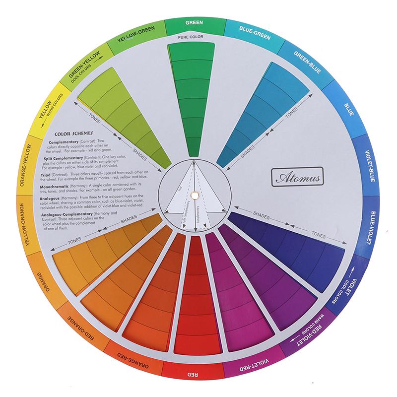 Paper Card Color Mixing Wheel Ink Round Central Circle Rotates Tattoo Nail