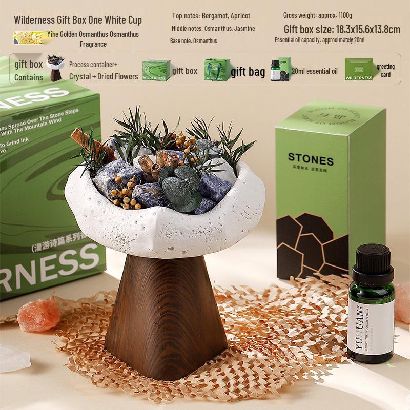 Wilderness Secret Scented Stone Diffuser Gift Set - Indoor Flameless Aroma Ornament for Holidays and Parties