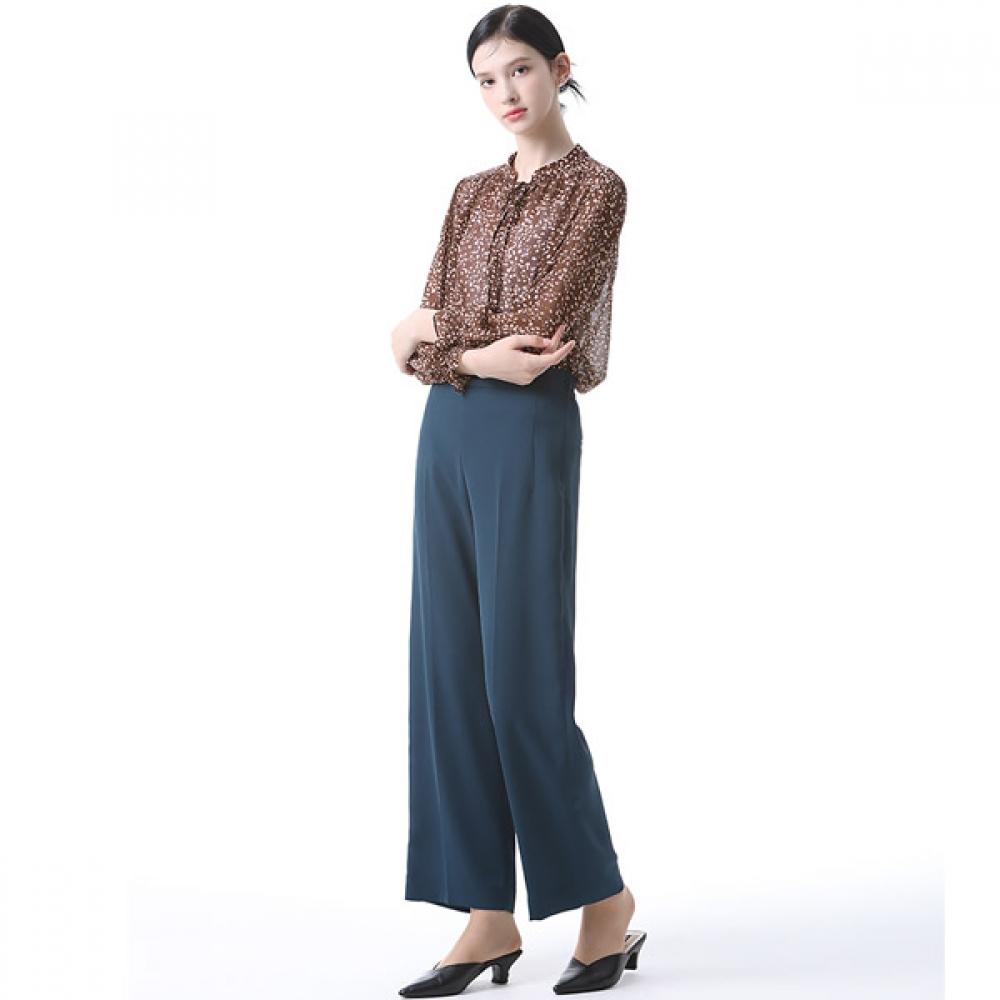 [shs Miss] Half Banding Drape Wide Pants