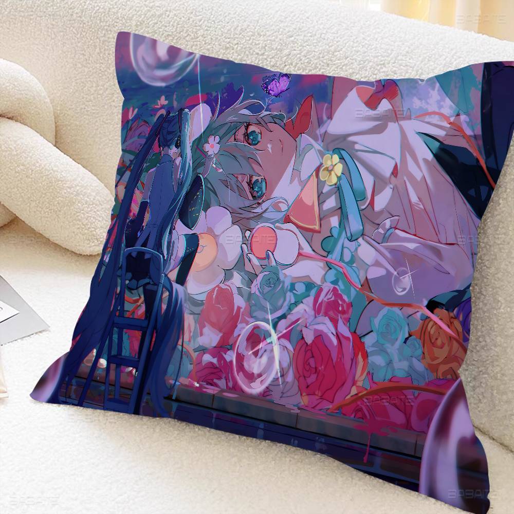 Anime H-Hatsunes M-Miku Stitch Lucky Dragon Pillow Cover Sofa Cushion Cover Home Room Decoration Children Gift