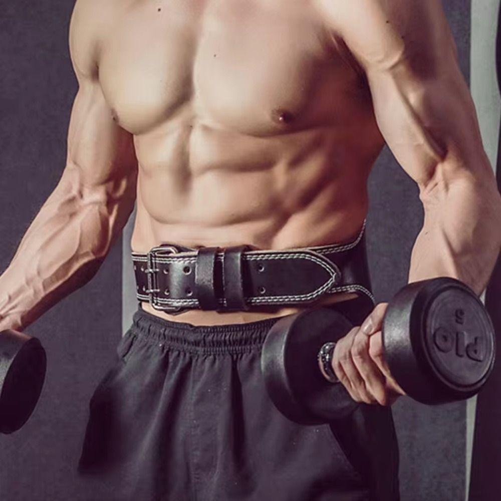 PU Leather Waist Support Belt Adjustable Weight Lifting Belt Durable Waist Support  Men&Women