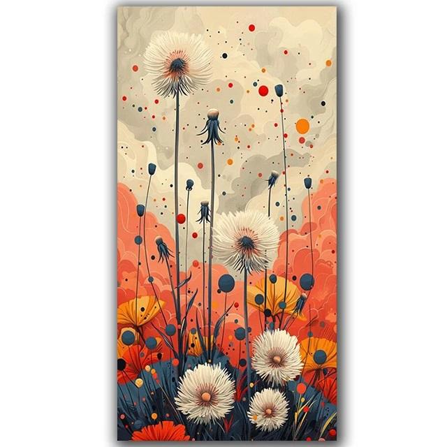 

Красочные цветы одуванчика 5D DIY алмазная живопись Новинка 2024 Ювелирные изделия Вышивка крестом Мозаика Алмазная вышивка Искусство Цветочный натюрморт Full Round 20x40CM