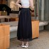 Summer Polka Dot Acetate Satin Streamer Texture Polka Dot Printing Straight Skirt Women