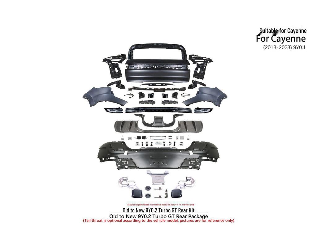 18-23 Cayenne 9Y0.1 to 9Y0.2 Turbo GT Rear Kit