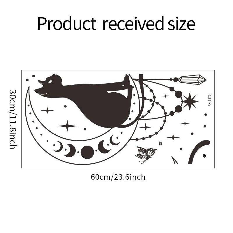 

1 шт., мультяшный кот, бабочка, луна, спальня, гостиная, украшение дома, декоративные наклейки на стену, оптовая продажа, украшение стены 1pc As show