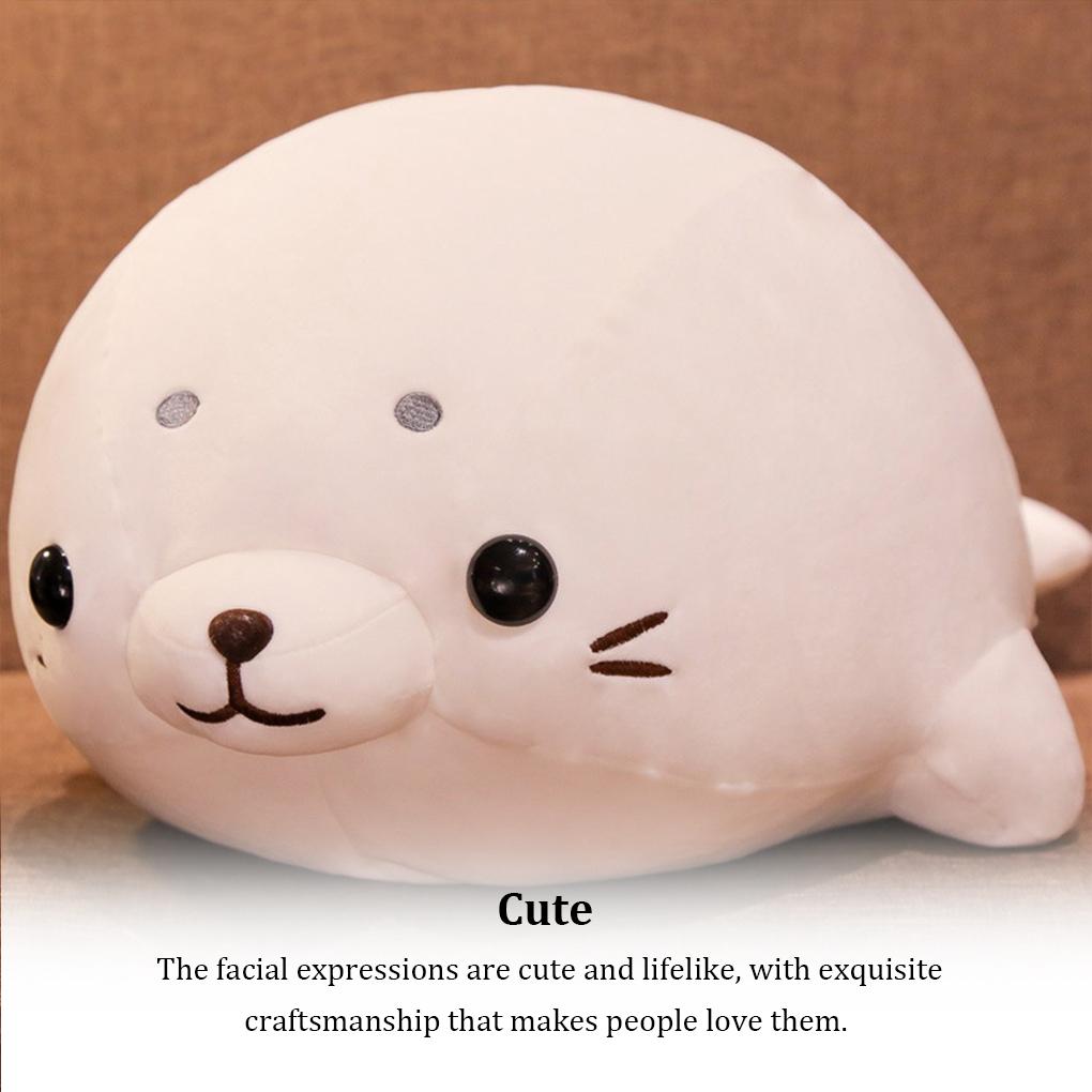 50cm Cute Seal Doll Sleeping Pillow Plush Stuffed Toy Skin Friendly Lightweight Elastic Kids Soft Animal Dolls Decor