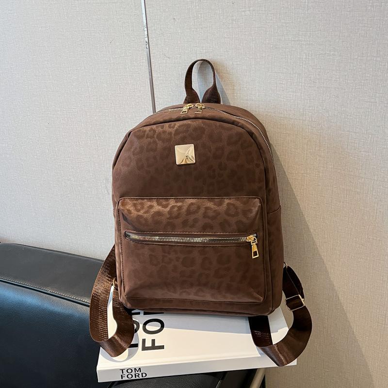 

Backpack Women s Trend Autumn New Retro Backpack Large Capacity Leopard Print Leisure Travel Student School Bag
