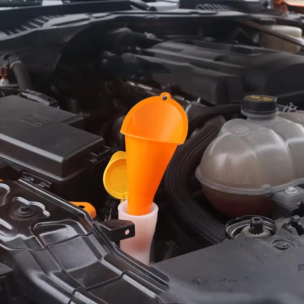3Pcs Car Long Stem Funnel Anti-leakage Anti-splash Long Mouth Car Refueling Funnel Plastic Gasoline Oil Fuel Filling Tools