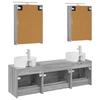 5 Piece Bathroom Furniture Set Grey Sonoma Engineered Wood and Glass