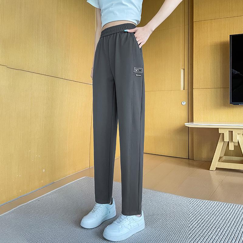 2025 Women's Summer Ice Silk High-Waist Mosquito-Proof Harem Pants - Lightweight and Elastic Casual Sportswear