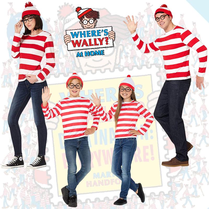 Wally Striped Wheres Top Cosplay Costume Halloween Party Props Kids Gift Adults