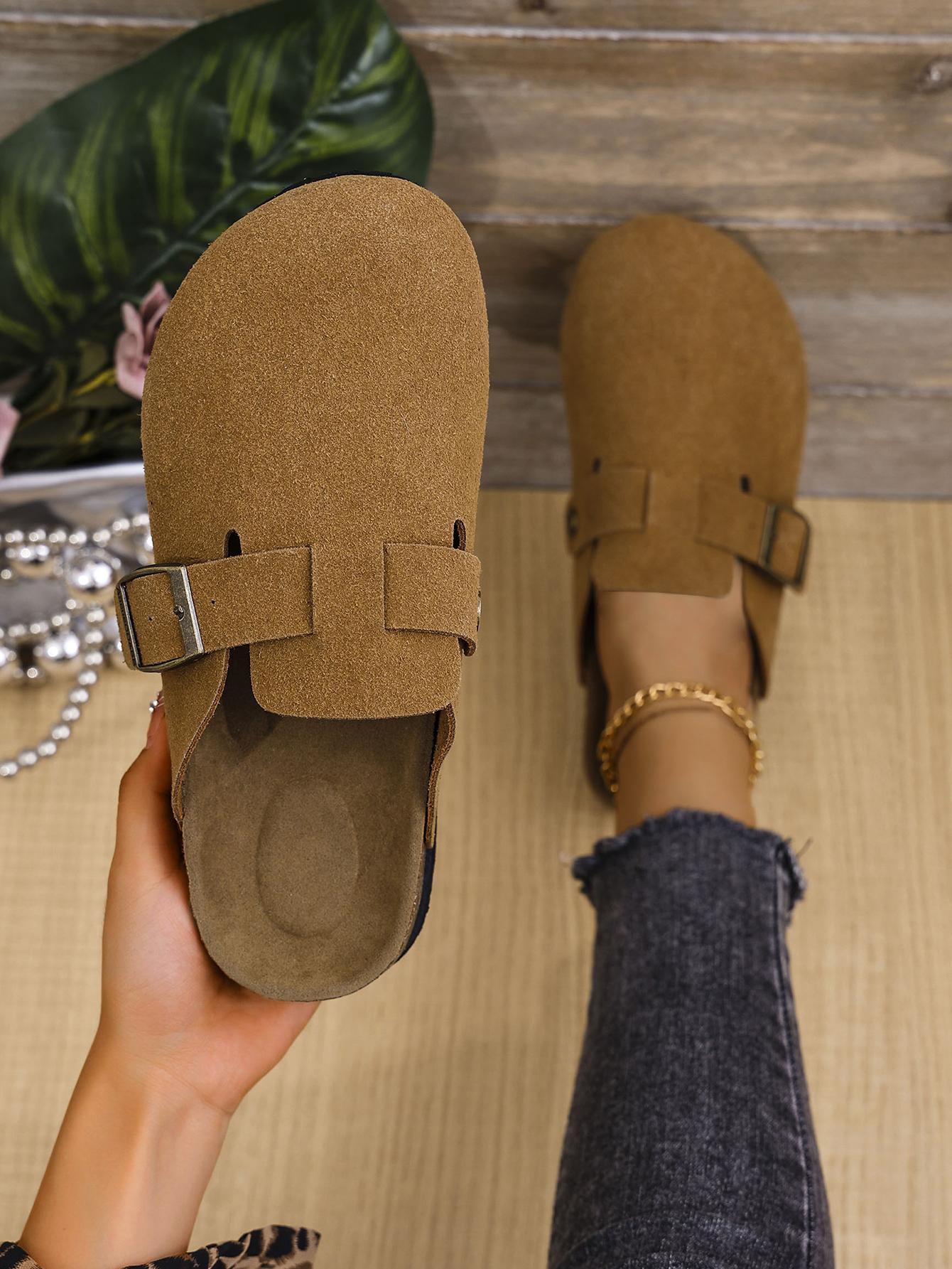 

Women s Cork Clogs Shoes Flat Closed Toe Thick Soled Slippers for Women Outdoor Casual Women s Flat Slippers Zapatos De Mujer 36 верблюд