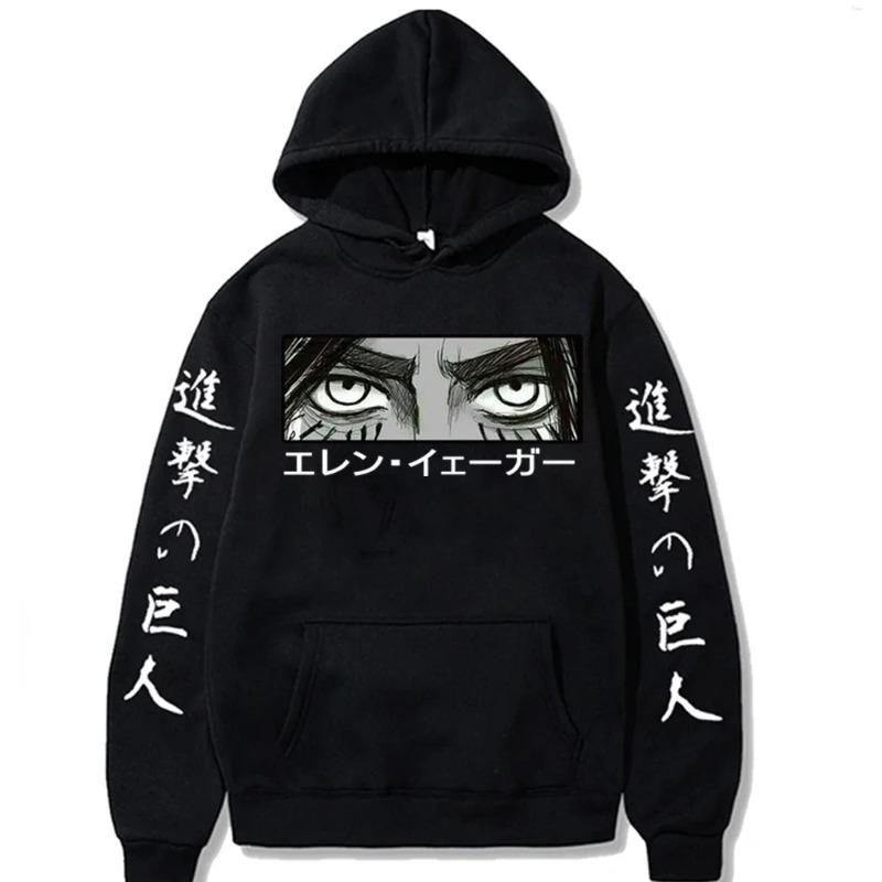 Autumn Winter Japan Anime Attack on Titan Hoodies Pullover Women Men Eren Yeager Eyes Long Sleeve Oversize Hoodies