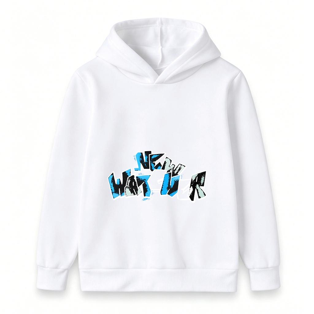 Kids Boys Girls Pullover Hoodie, Cool New Water Graffiti Letter Print Casual Long Sleeve Hooded Sweatshirt for Daily Wear