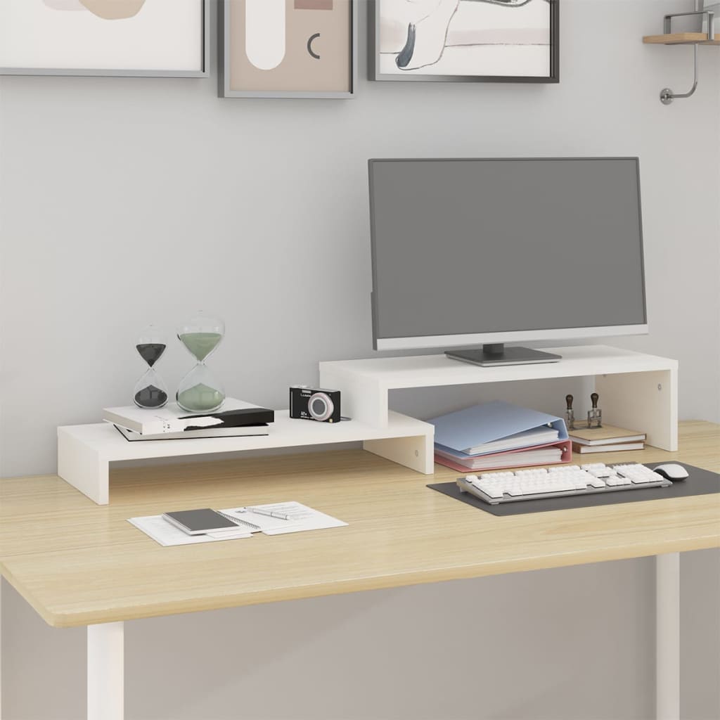 Monitor Stand White (52 101) * 22 * 14 cm Solid Pine Wood