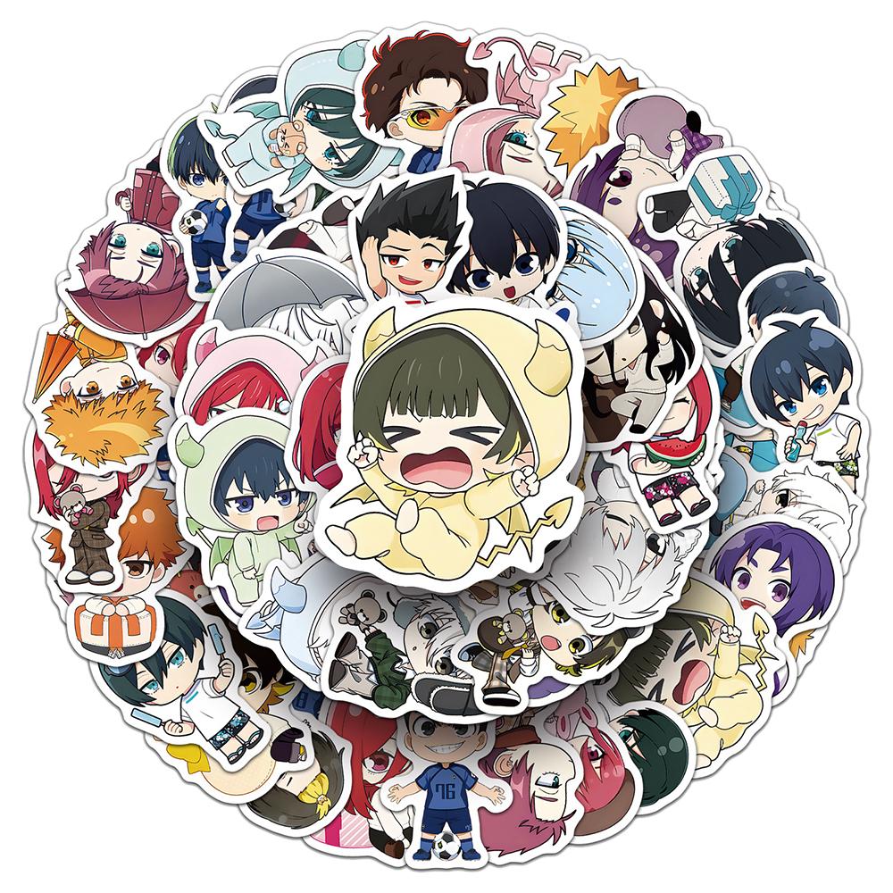 10/30/50pcs Cute Cartoon Football Anime Blue Lock Stickers Manga Decals DIY Laptop Motorcycle Phone Waterproof Sticker Kids Toys