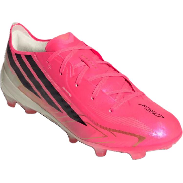 adidas F50 Hyperfast Elite FG Little Kid Solar Turbo Kids Cleats Pink Solar-Turbo Core-Black IH4451