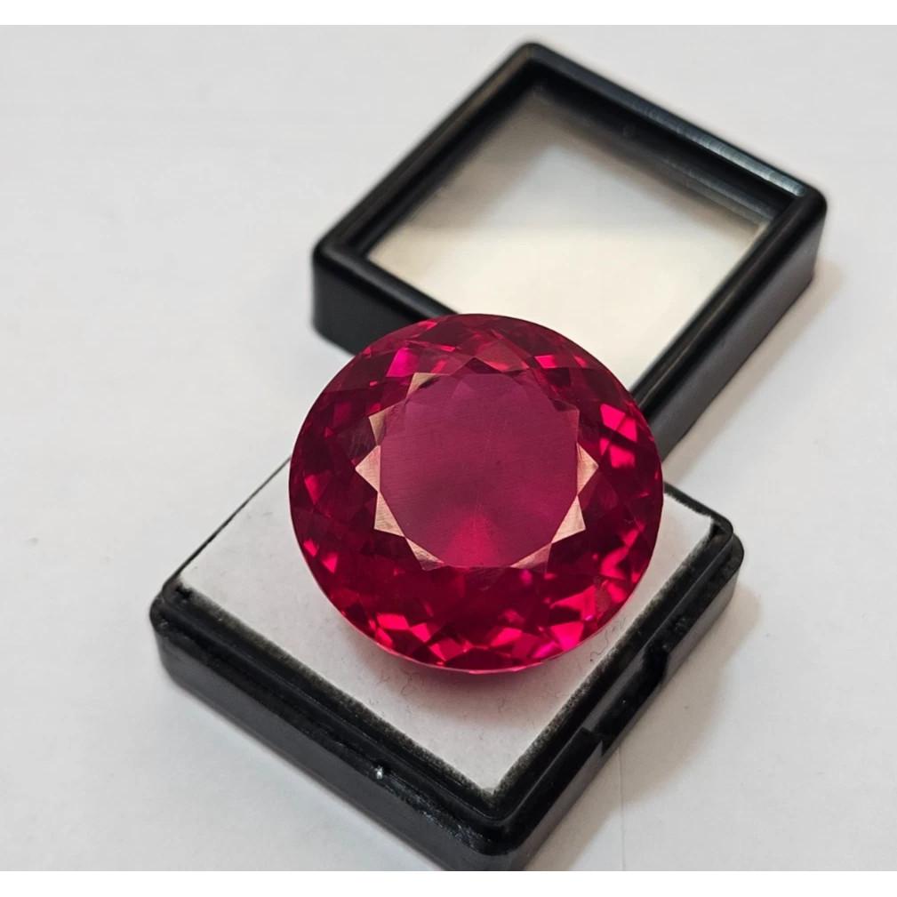 Ruby Red Color 66-67 Ct Round Cut Certified Excellent Loose Gemstone