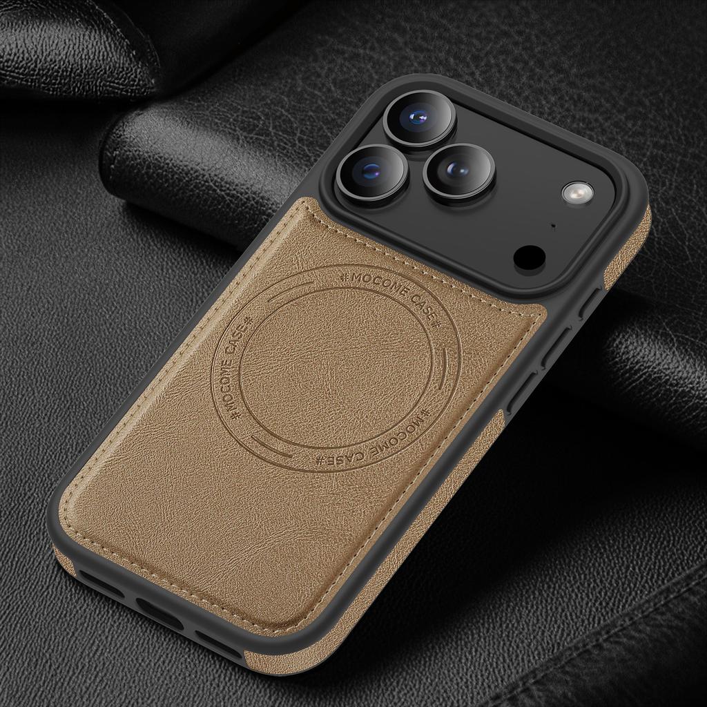 For iPhone 17 Pro Case Compatible with MagSafe Leather Back Phone Cover