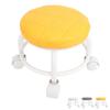 Low Roller Seat PU Leather Low Stool Mute Wheel Swivel Low Height Round Roller Chair for Home Office
