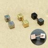 2Pcs Geometric Double-sided Square Stud Earrings For Women/Men Stainless Steel Screw Fine Ear Pin Small Ear Bone Stud Jewelry