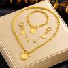 Set di Gioielli con Ciondolo Moneta d'Oro: Collana, Bracciale e Orecchini